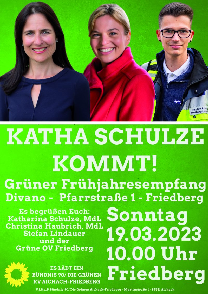Poster vom Kreisverband mit Einladung zum grünen Frühjahresempfang.